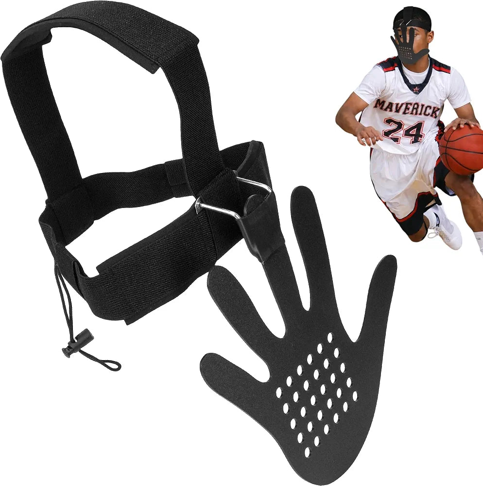 Hand in face basketball mask